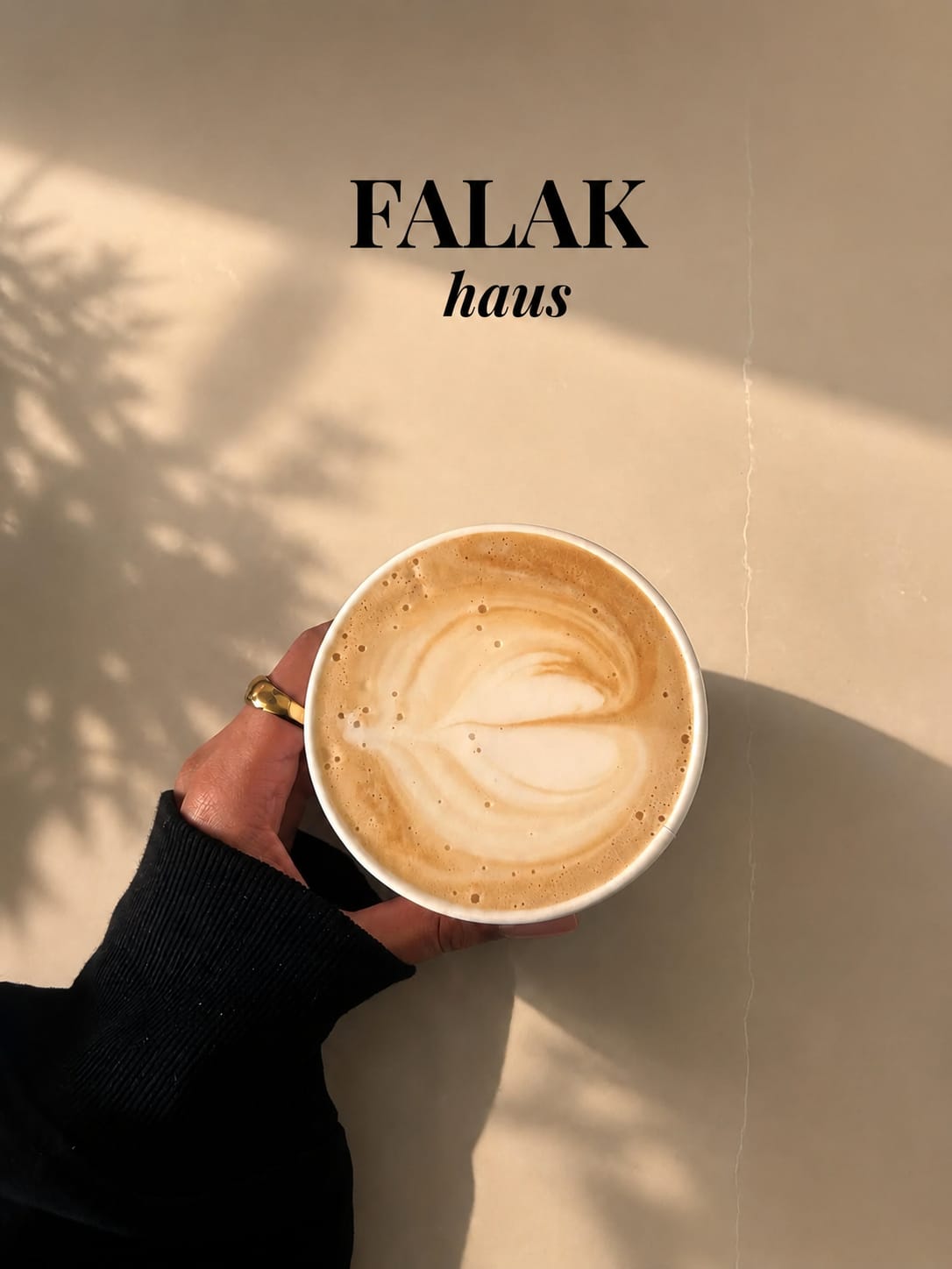 A Falak Haus coffee with heart latte art